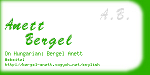 anett bergel business card